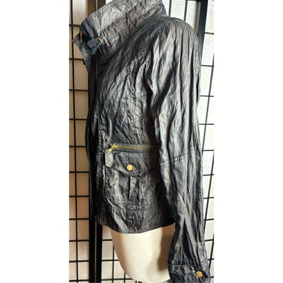 Hollywood Hudson Black Ruched Zip Up Jacket - Picture 4 of 7